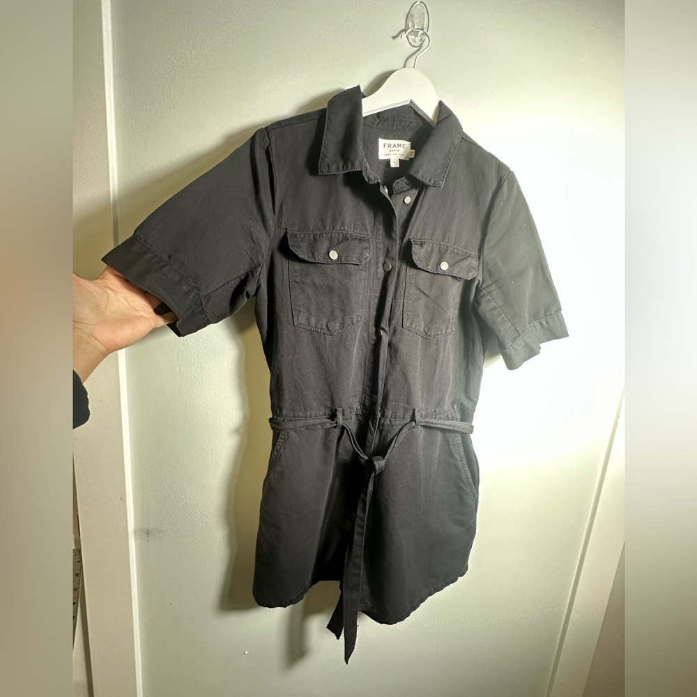 FRAME DENIM Belted Short Jumpsuit Size Large - Picture 5 of 17